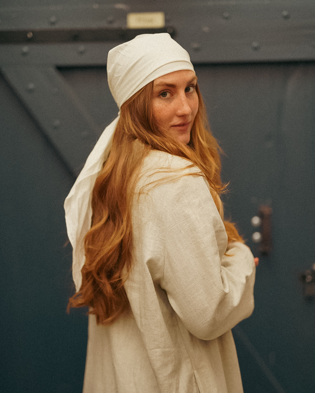 "Bonny" ondersjaal / muts - 100% biologisch katoen - wit