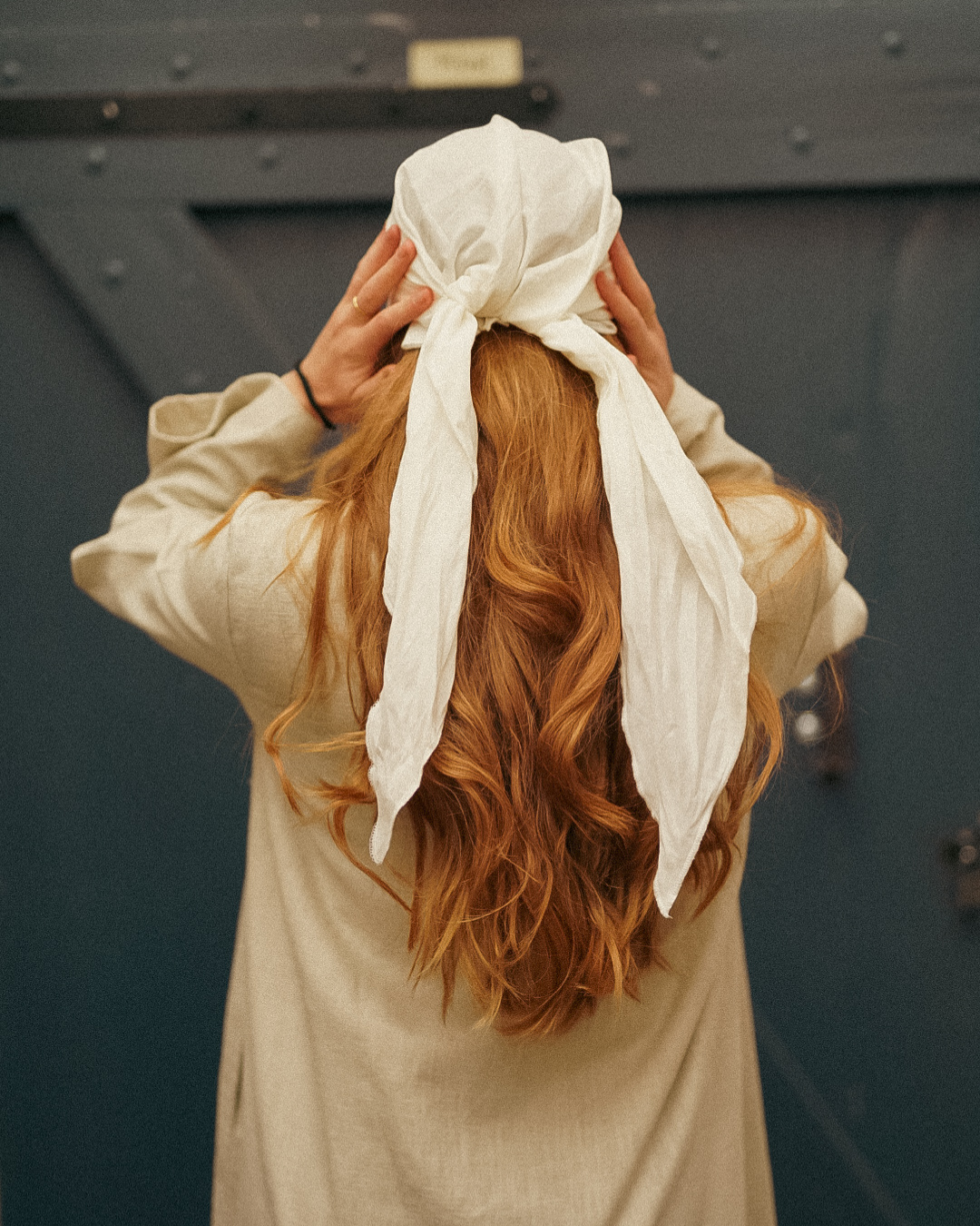 "Bonny" ondersjaal / muts - 100% biologisch katoen - wit