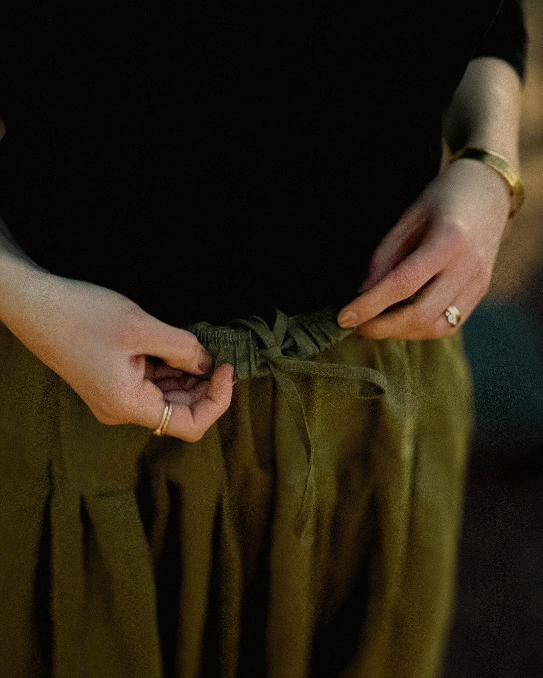 Linnen en katoenen harembroek "Tiri" (Cactus)