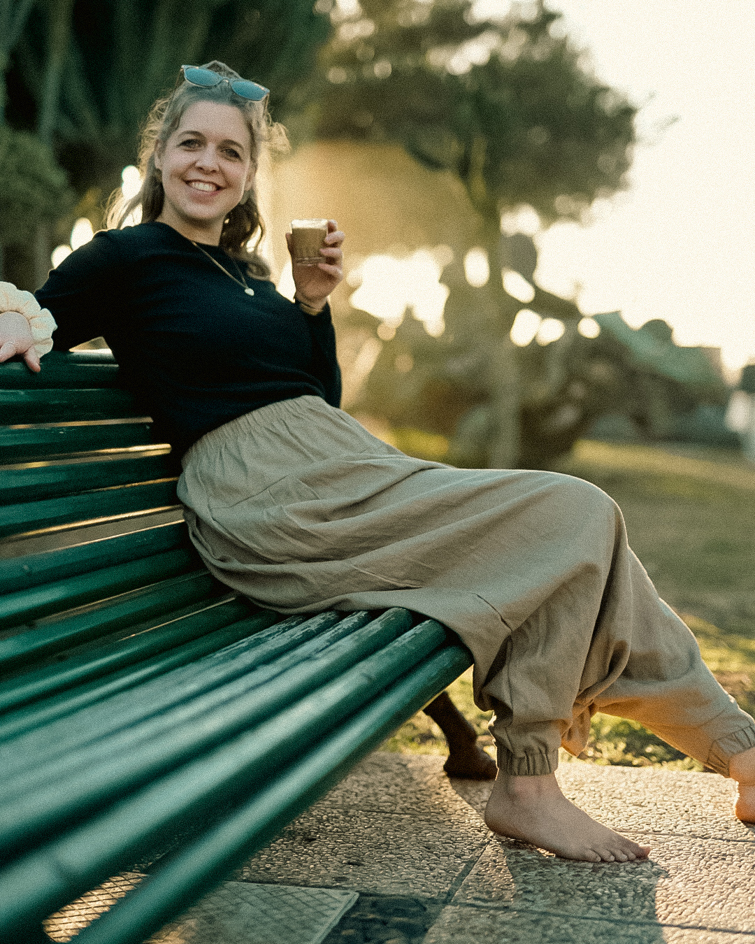 Linnen en katoenen harembroek "Tiri" (Cortado)