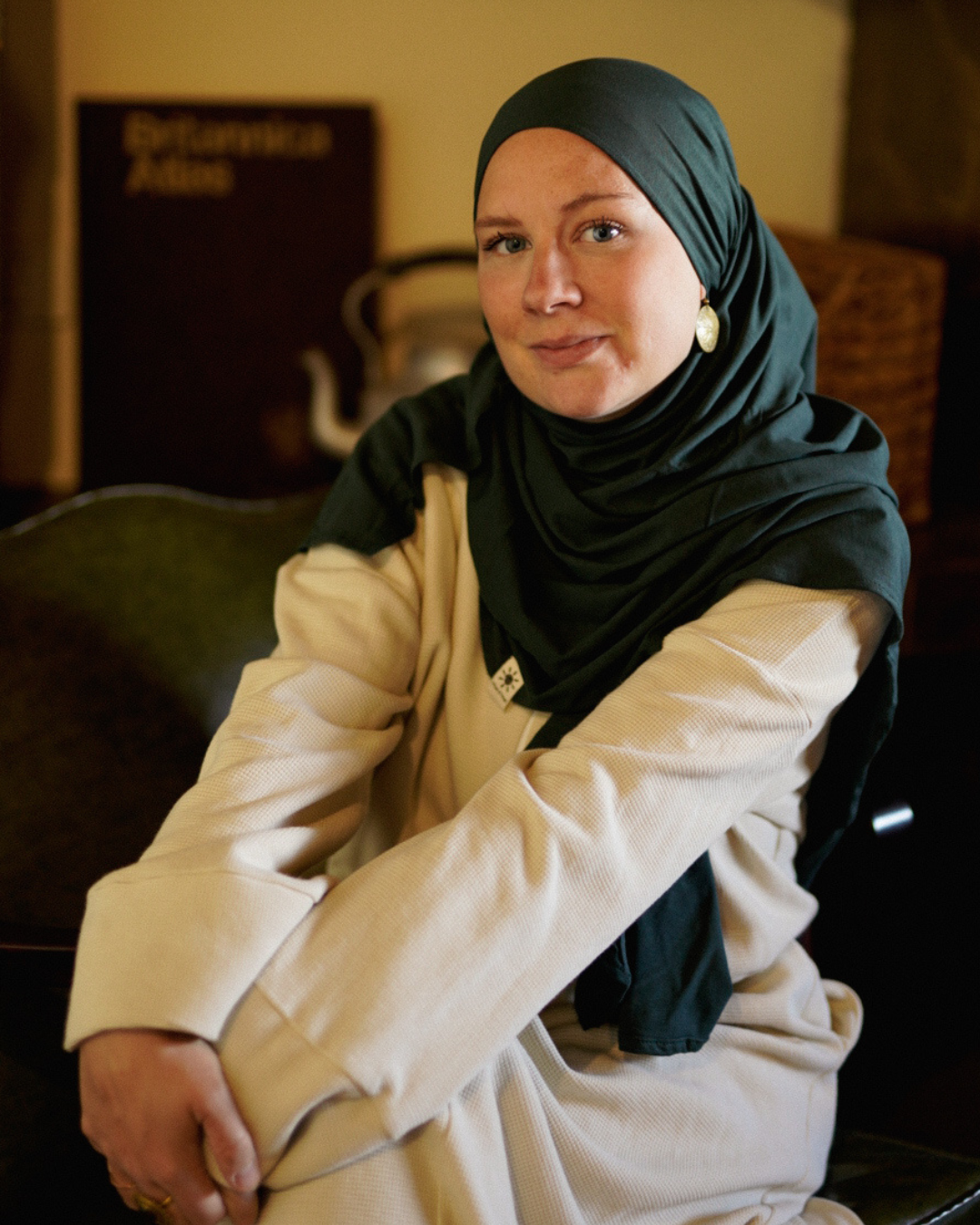 Lichte jersey hijab "Hava" van 100% biologisch katoen (Magical Forest)