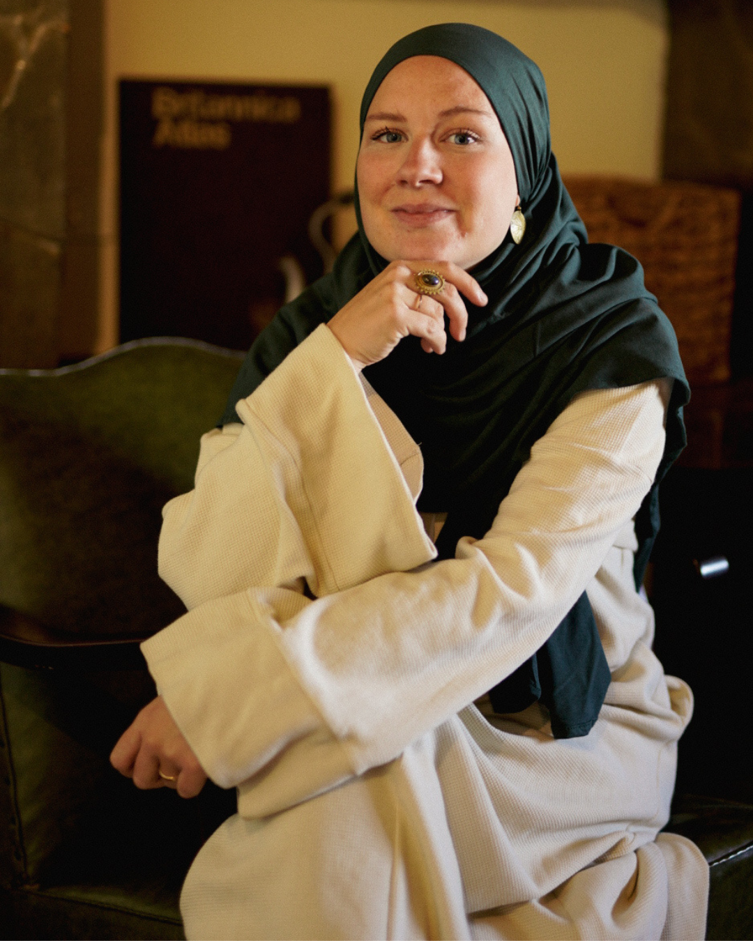 Lichte jersey hijab "Hava" van 100% biologisch katoen (Magical Forest)