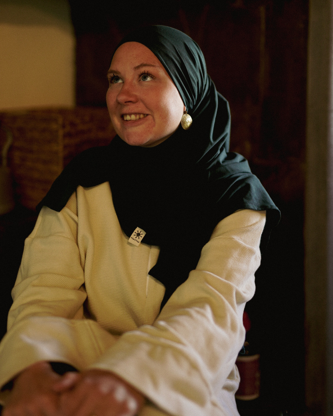 Lichte jersey hijab "Hava" van 100% biologisch katoen (Magical Forest)