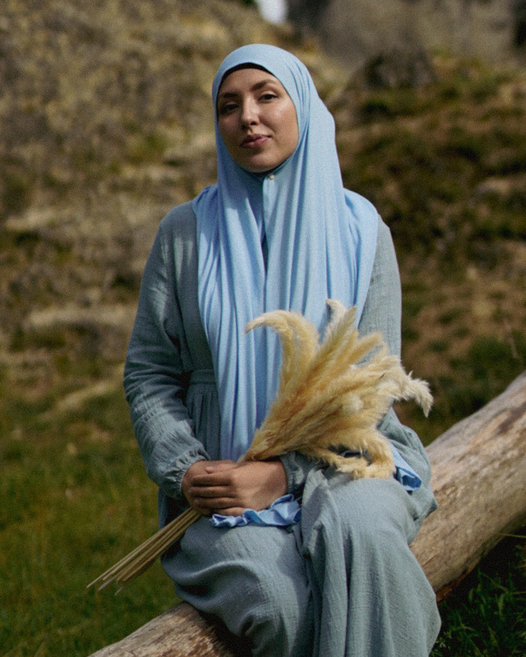 Lichtgewicht jersey hijab "Hava" van 100% biologisch katoen (Morning Sky)