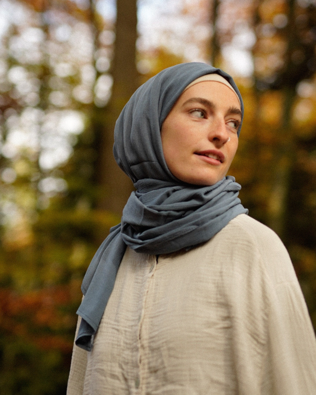 Crinkle Chiffon Hijab "Sandy" gemaakt van viscose en linnen (Oceana)