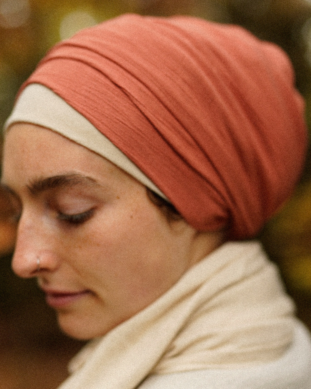 Crinkle Chiffon Hijab "Sandy" gemaakt van viscose en linnen (Fox Red)