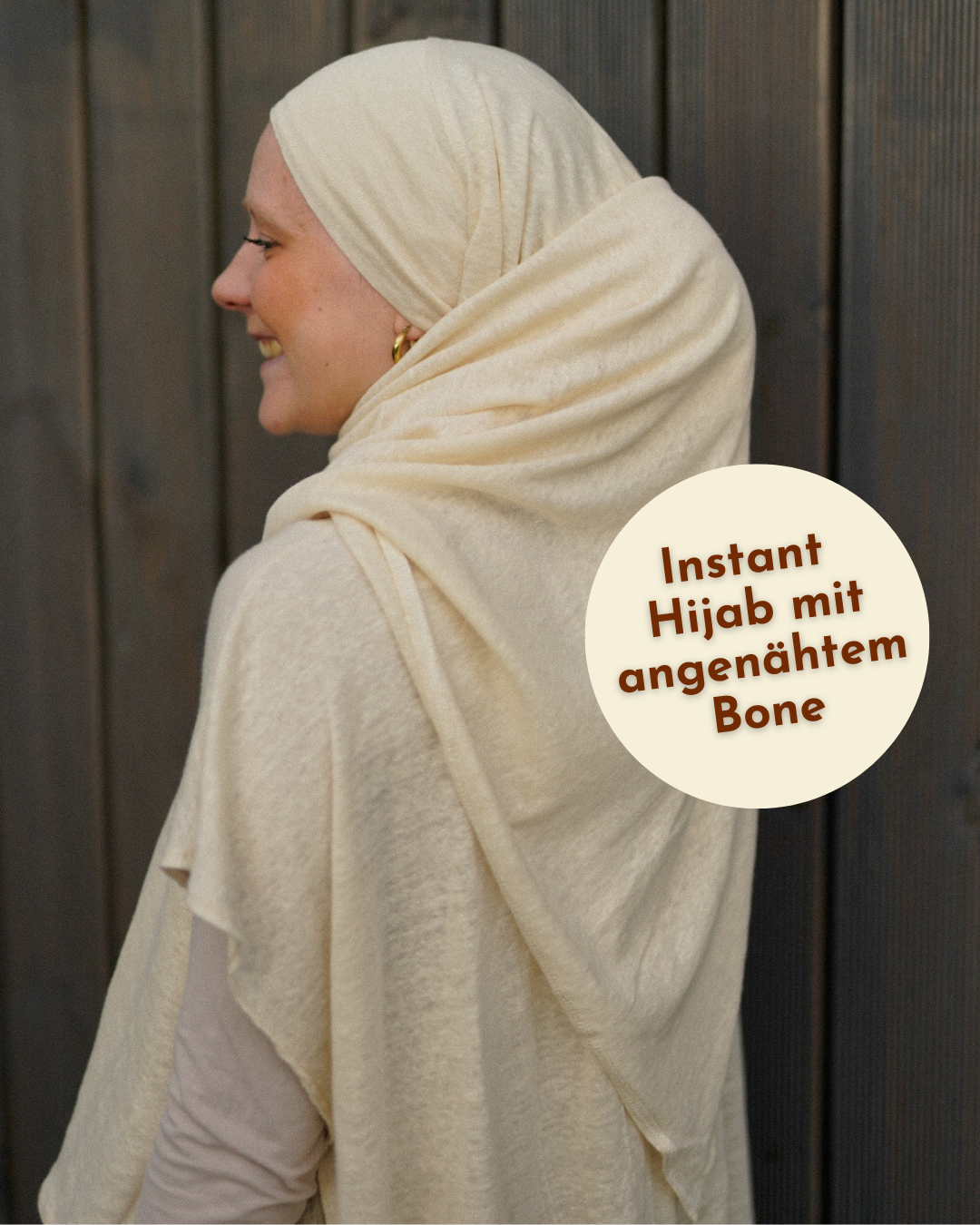Instant Hijab "Leena" - 100% linnen - zomerzand
