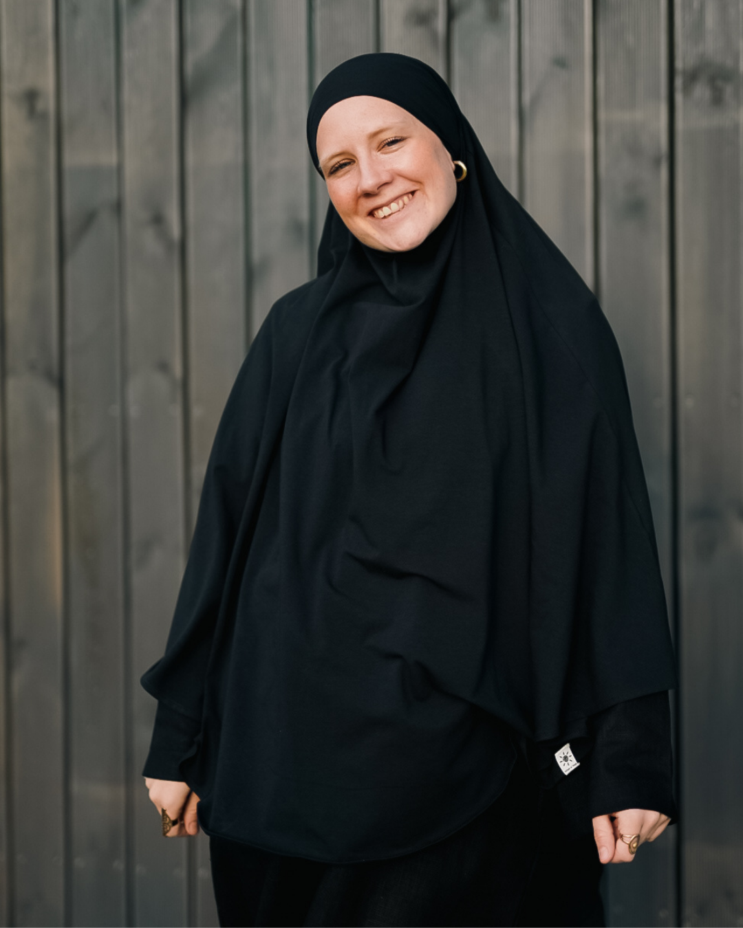 Jersey Khimar van biologisch katoen Zwart