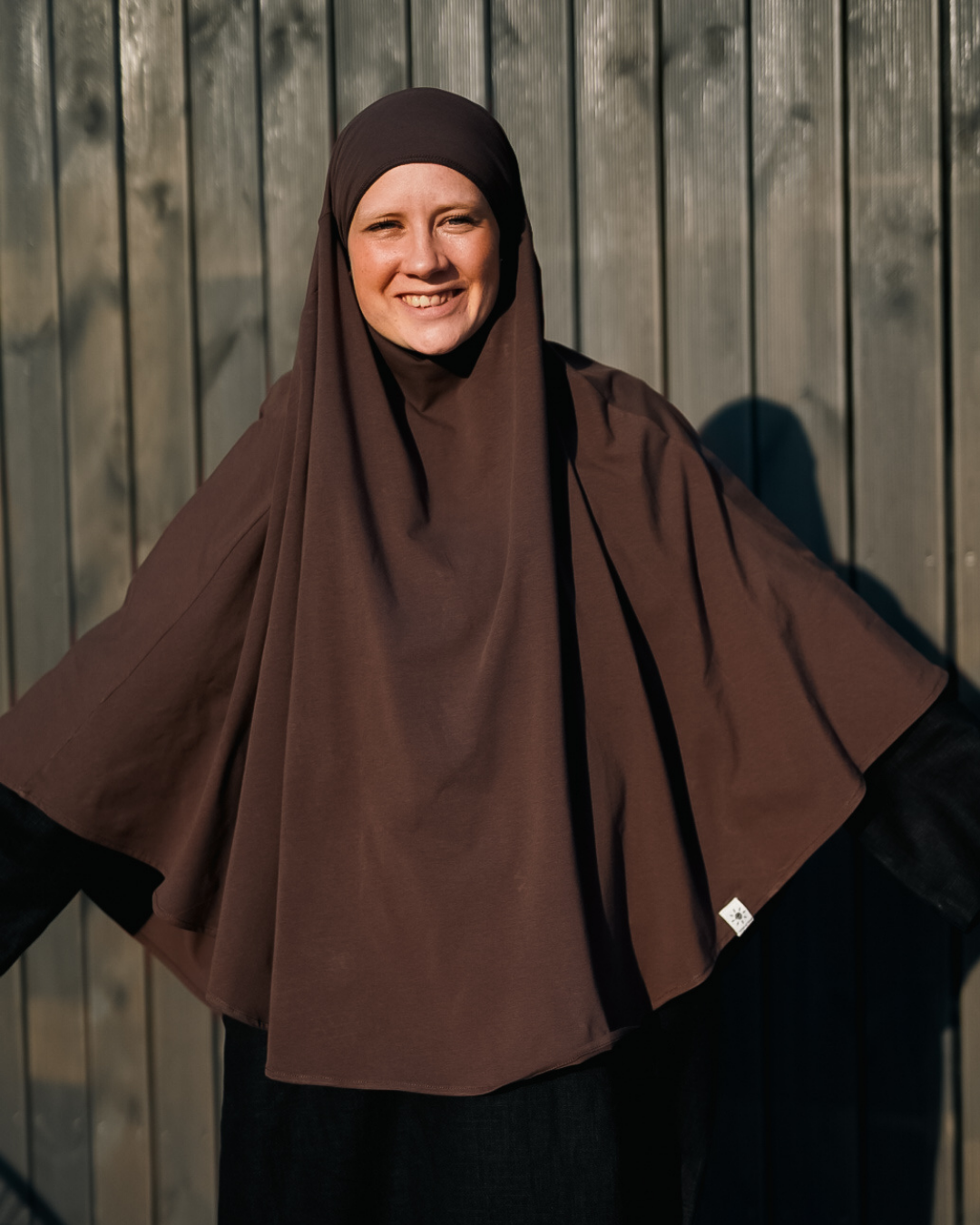 Jersey Khimar van biologisch katoen Chocolade