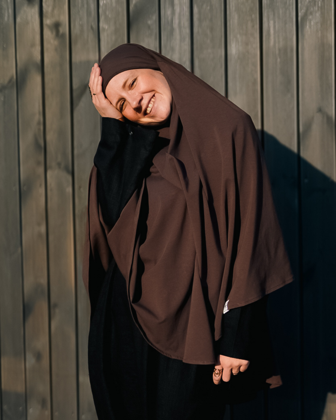 Jersey Khimar van biologisch katoen Chocolade