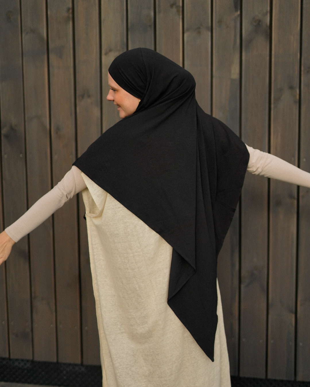 Jersey Khimar van biologisch katoen Zwart