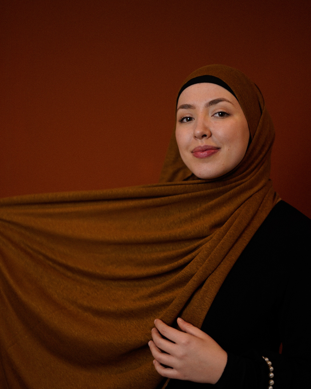 Instant Hijab "Leena" - 100% linnen - teakhout