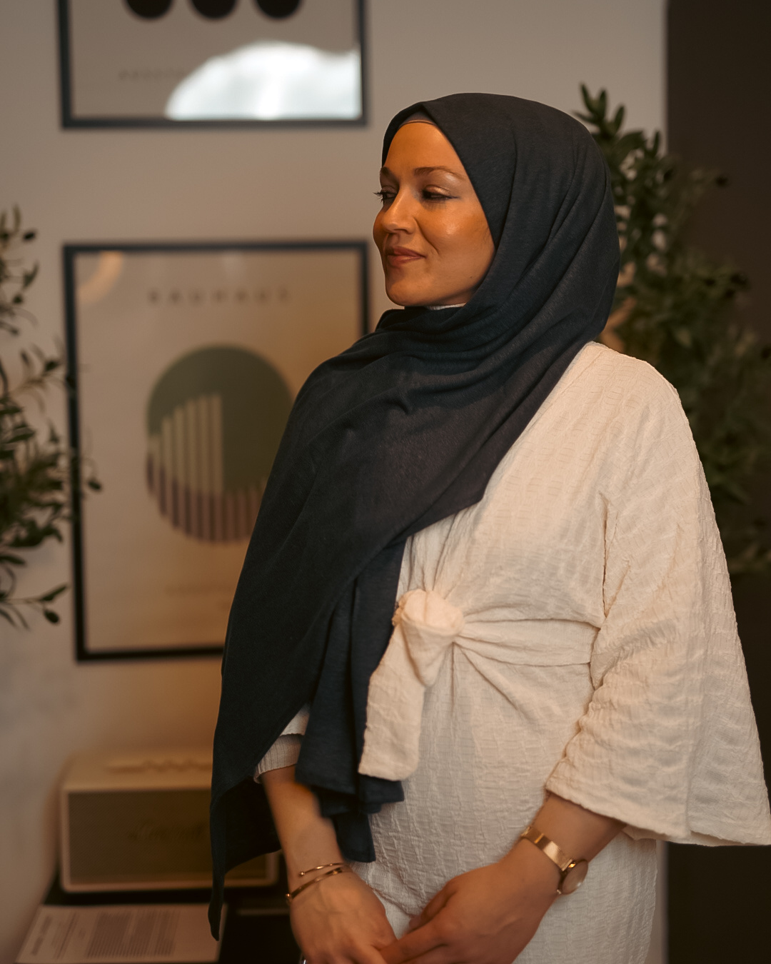 Jersey Hijab "Leena" - 100% linnen - Steen