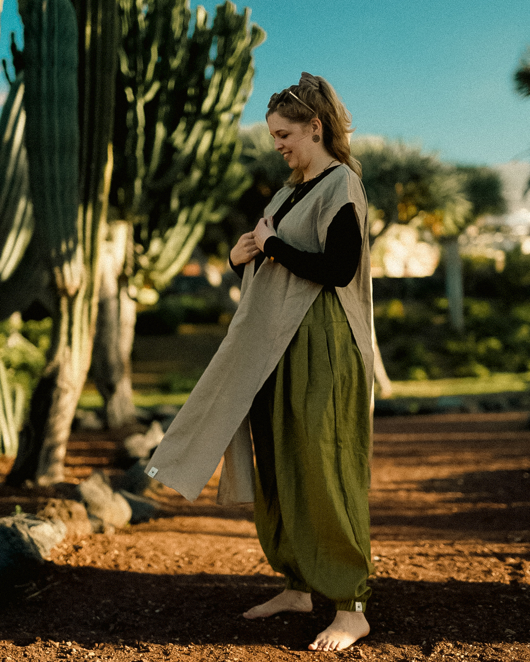 Overgooier vest van linnen & katoen "Numa" (Cortado)