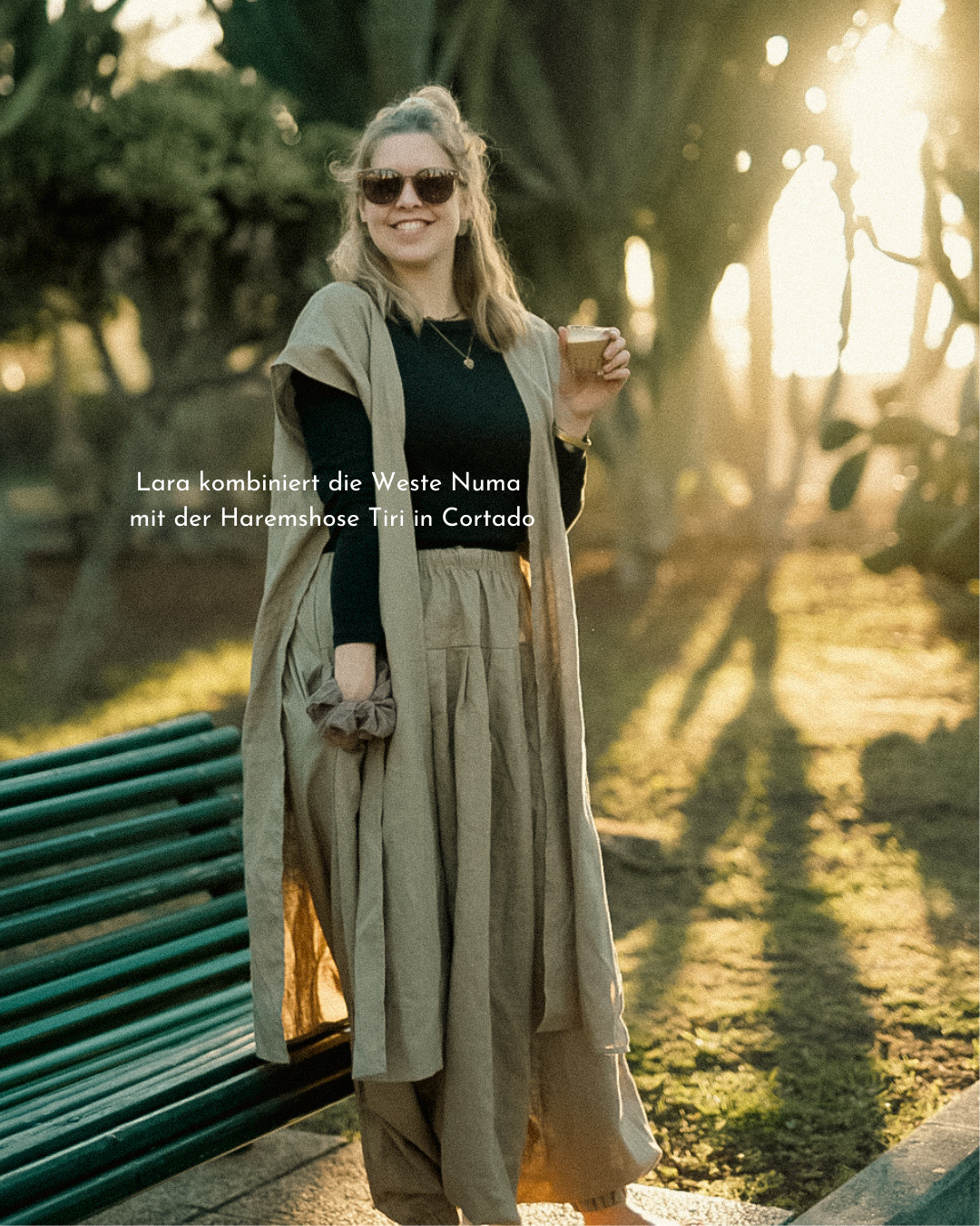 Overgooier vest van linnen & katoen "Numa" (Cortado)