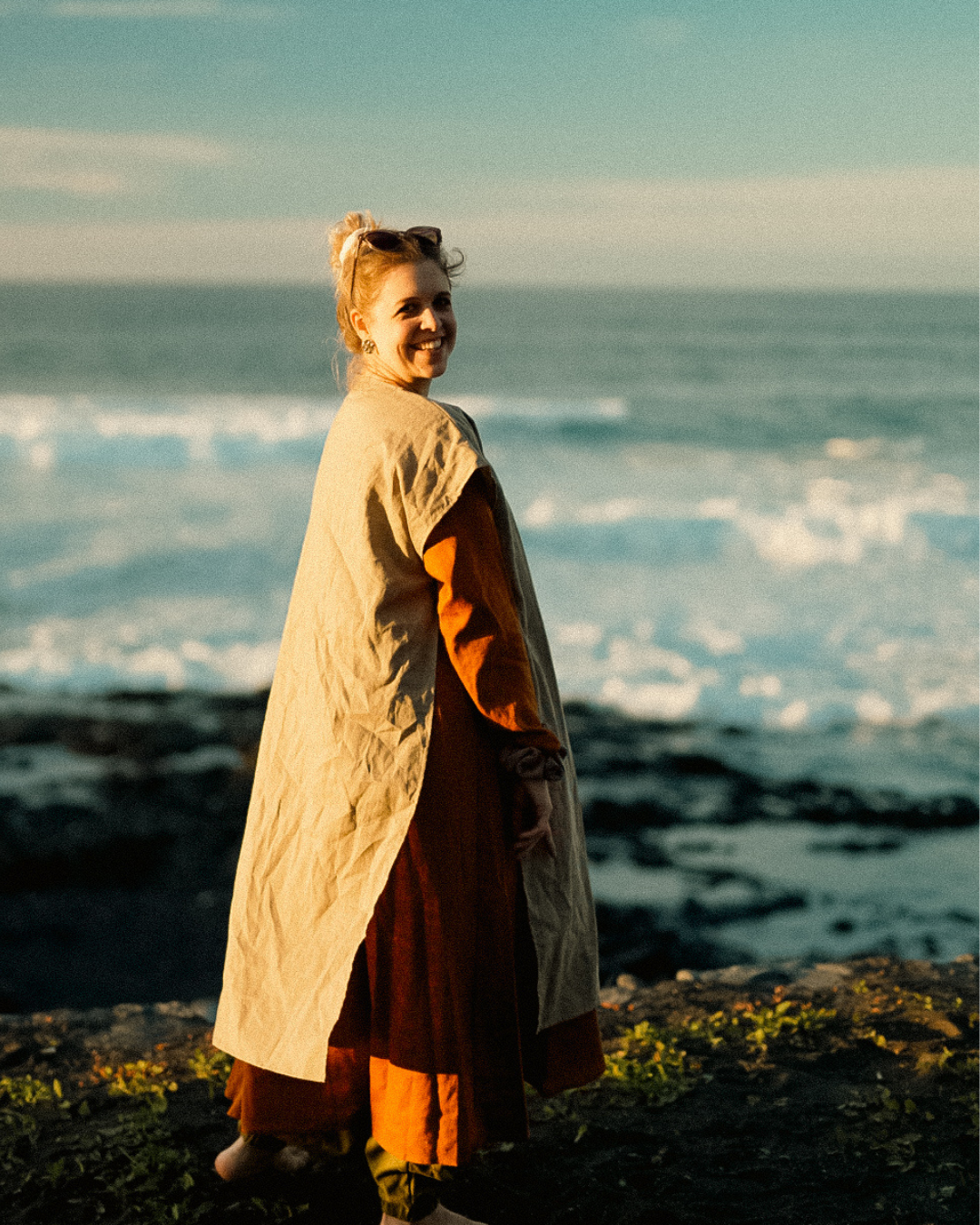 Overgooier vest van linnen & katoen "Numa" (Cortado)