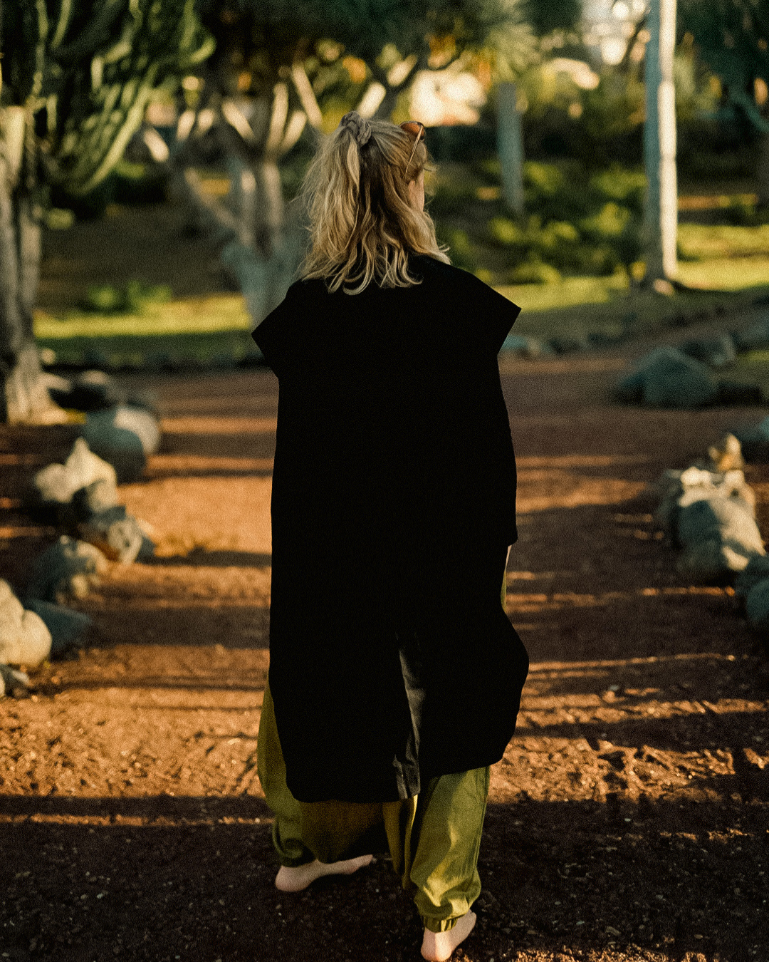 Overgooiervest van linnen en katoen "Numa" (Volcanic Sand)