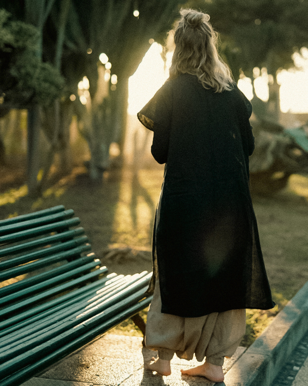 Overgooiervest van linnen en katoen "Numa" (Volcanic Sand)