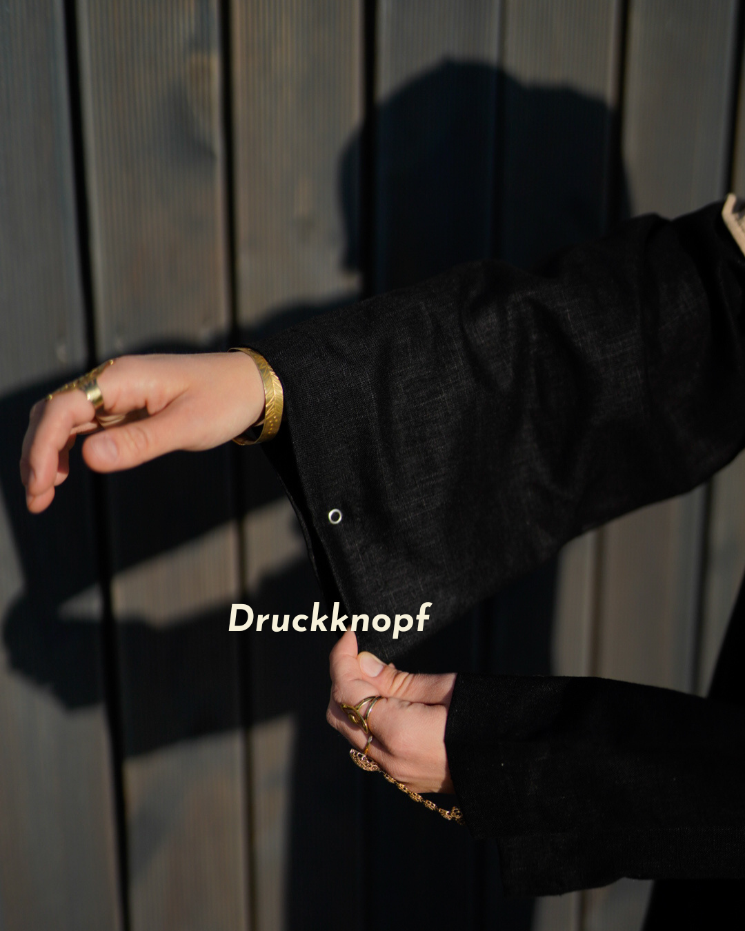 Linnen Abaya "Alma" met katoen - zwart