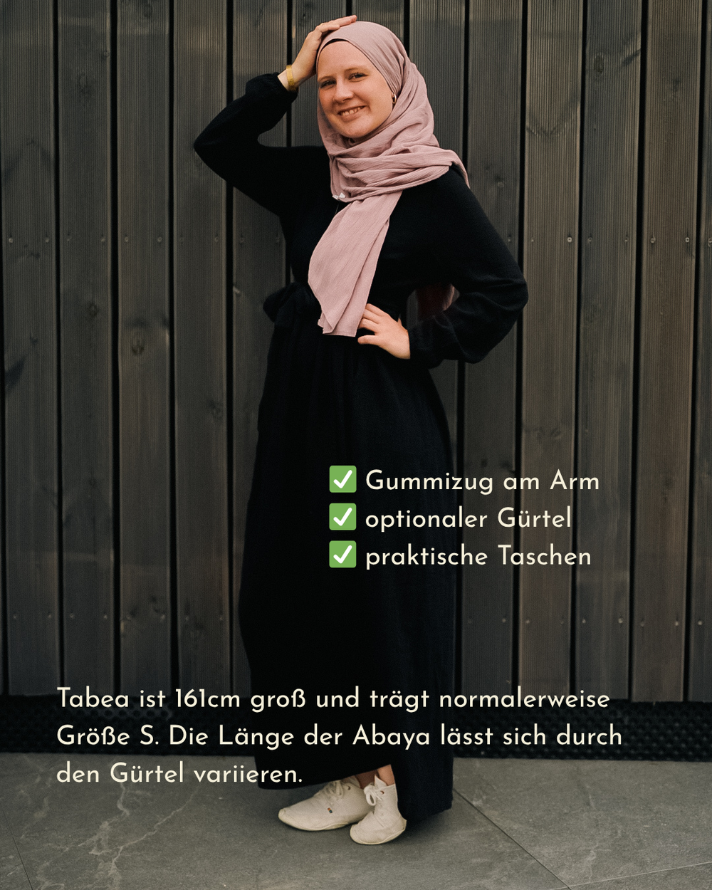 Katoenen Abaya "Maya" van katoen (Zwart)