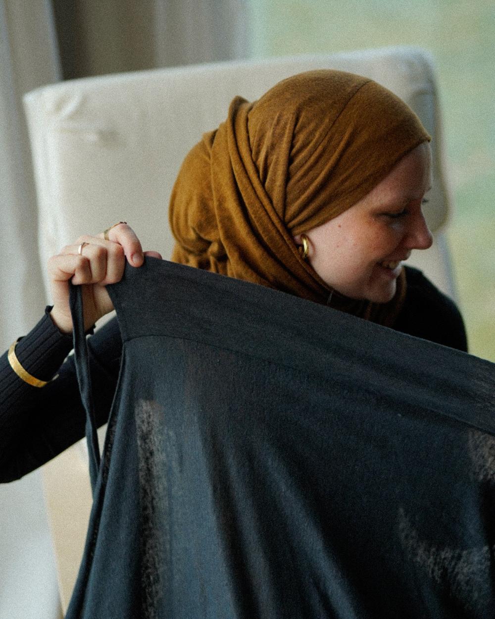 Instant Hijab "Leena" - 100% linnen - Steen