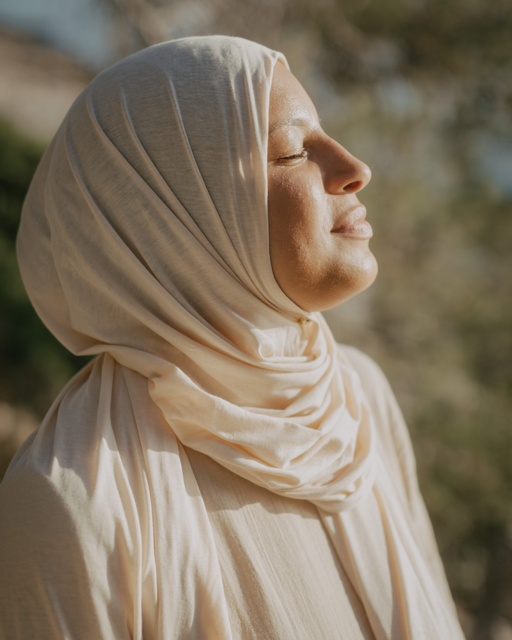 Lichtgewicht jersey hijab "Hava" gemaakt van 100% biologisch katoen - Pearl Blush