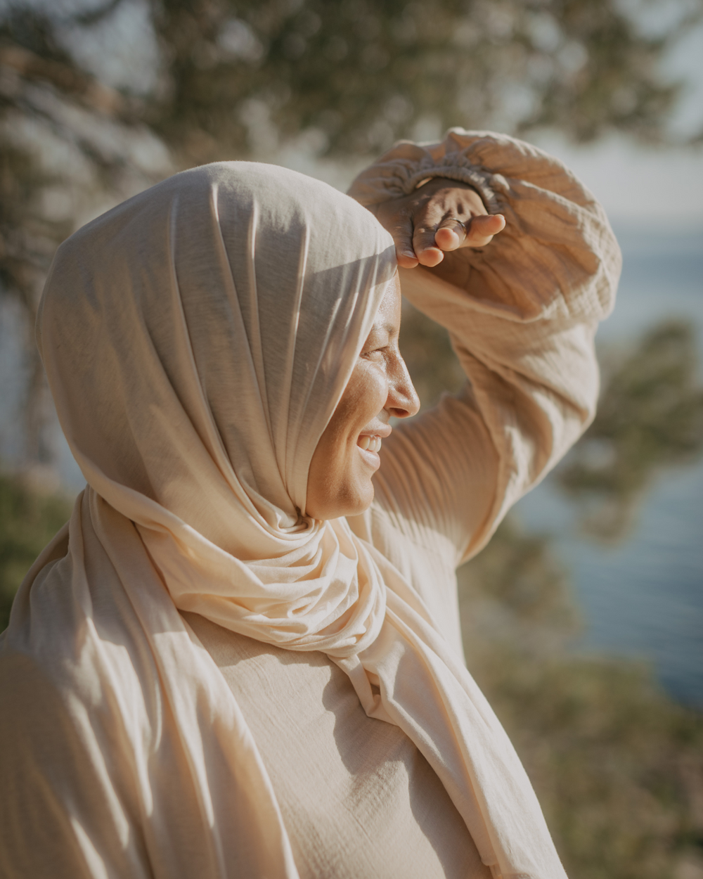 Lichtgewicht jersey hijab "Hava" gemaakt van 100% biologisch katoen - Pearl Blush