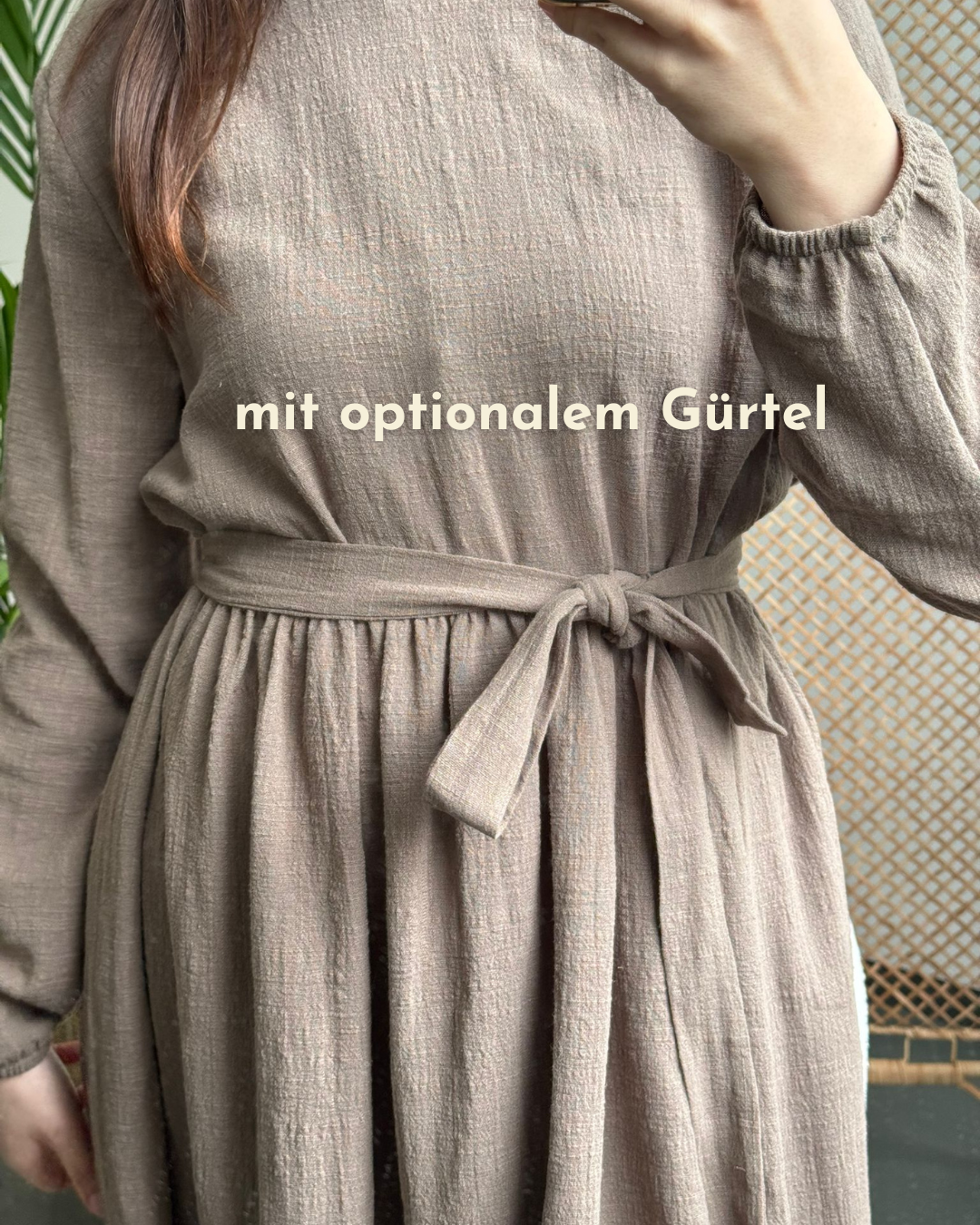 Katoenen Abaya "Maya" van katoen (Bruin)