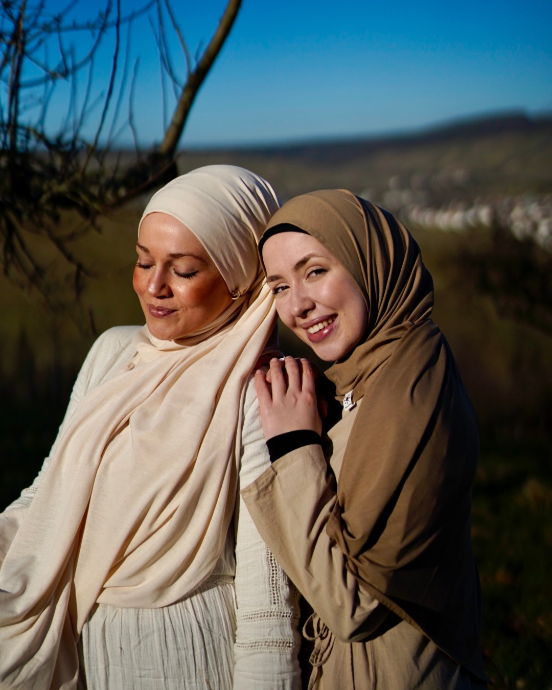 Lichtgewicht jersey hijab "Hava" gemaakt van 100% biologisch katoen - Warm Almond