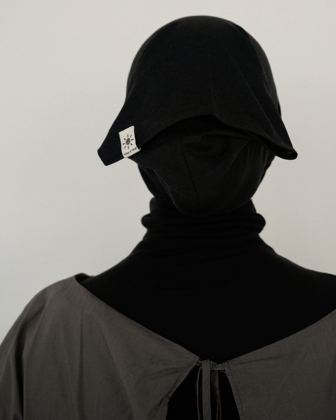 Sjaal van zijde en biologisch katoen "Mariposa" (zwart)