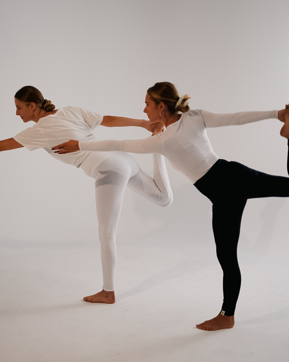 Set van 4 leggings van biologisch katoen "Yuna" (Wit, Licht Taupe, Zwart, Chocolade)