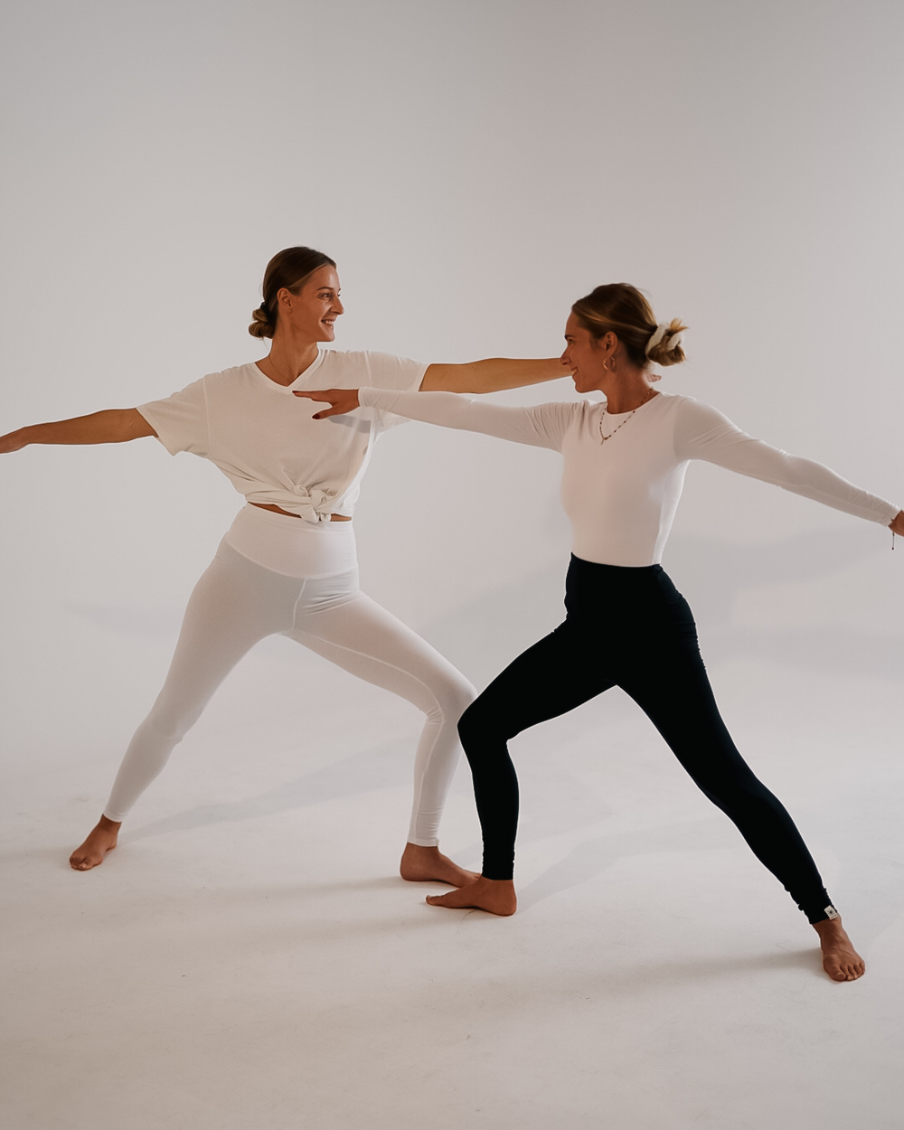 Set van 4 leggings van biologisch katoen "Yuna" (Wit, Licht Taupe, Zwart, Chocolade)