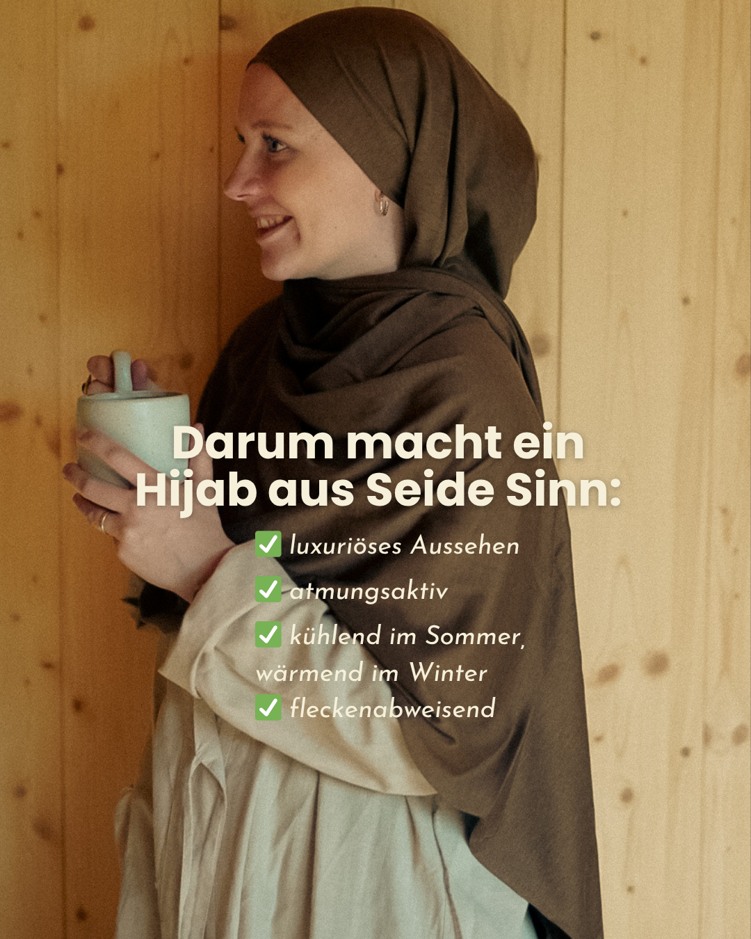 "Mariposa XXL van zijde en biologisch katoen (Kastanje)