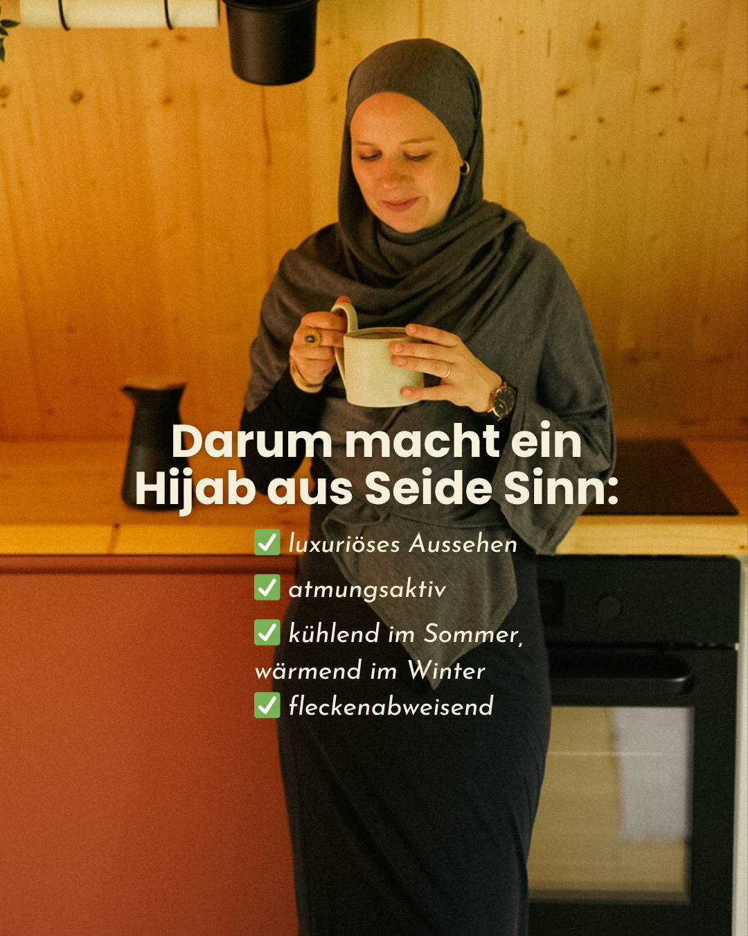 "Mariposa XXL van zijde en biologisch katoen (grijs gemêleerd)