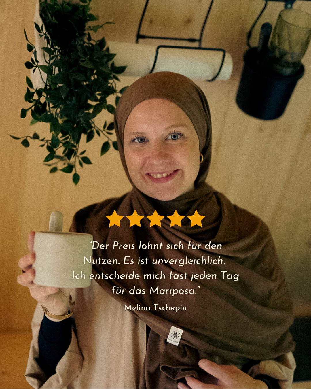 "Mariposa XXL van zijde en biologisch katoen (Kastanje)