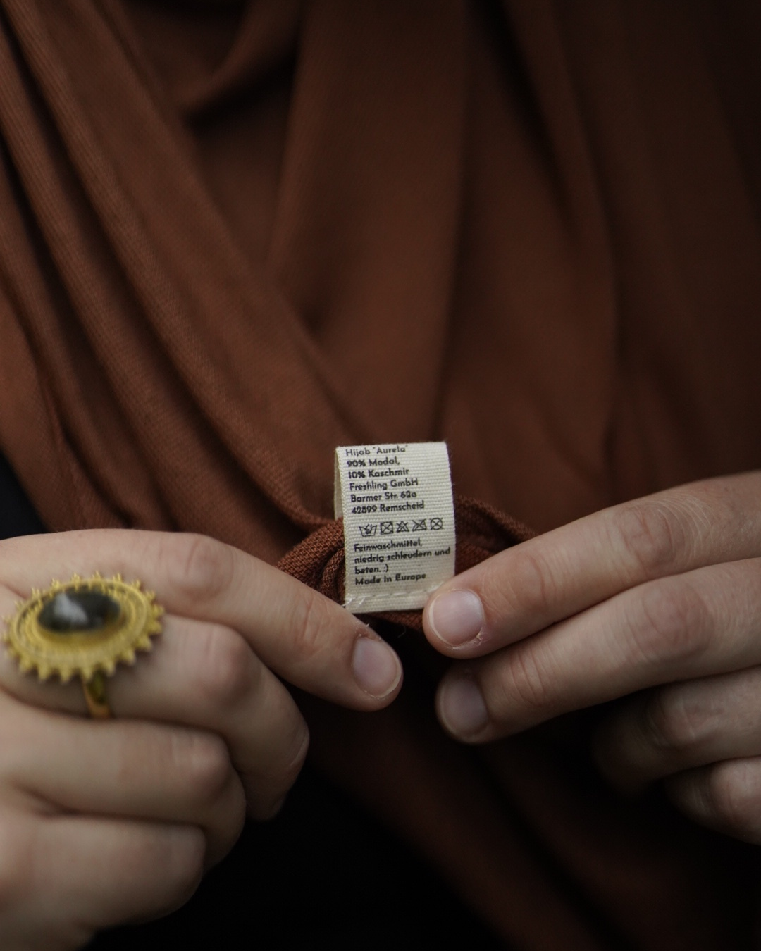 Biologische hijab "Aurela" gemaakt van luxe micromodal en kasjmier