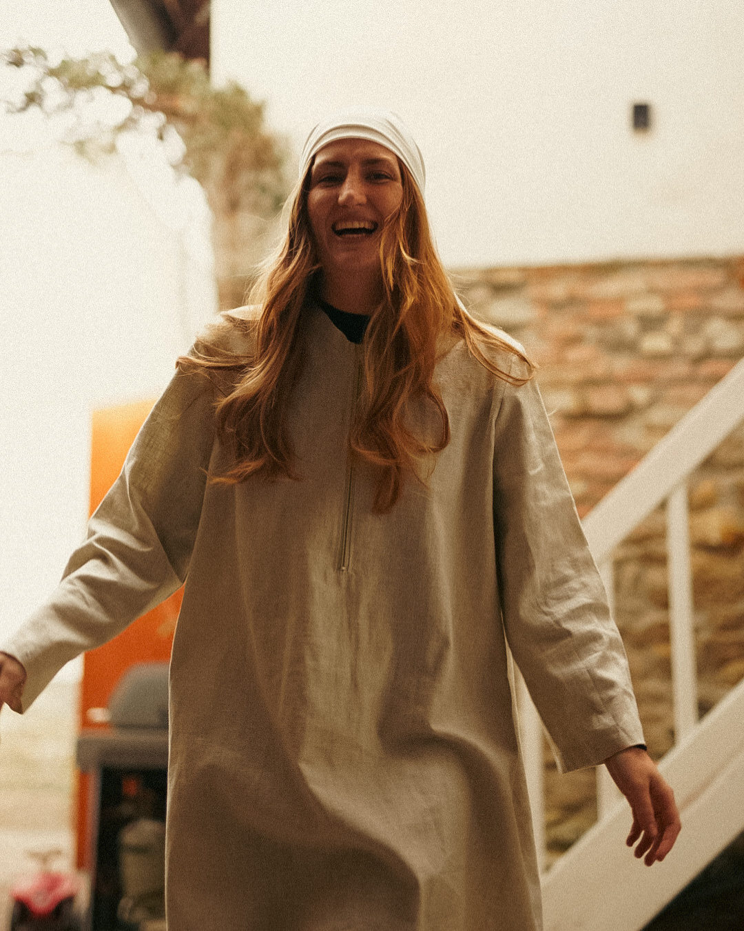 Linnen Abaya "Alma" met katoen - natuurlijk