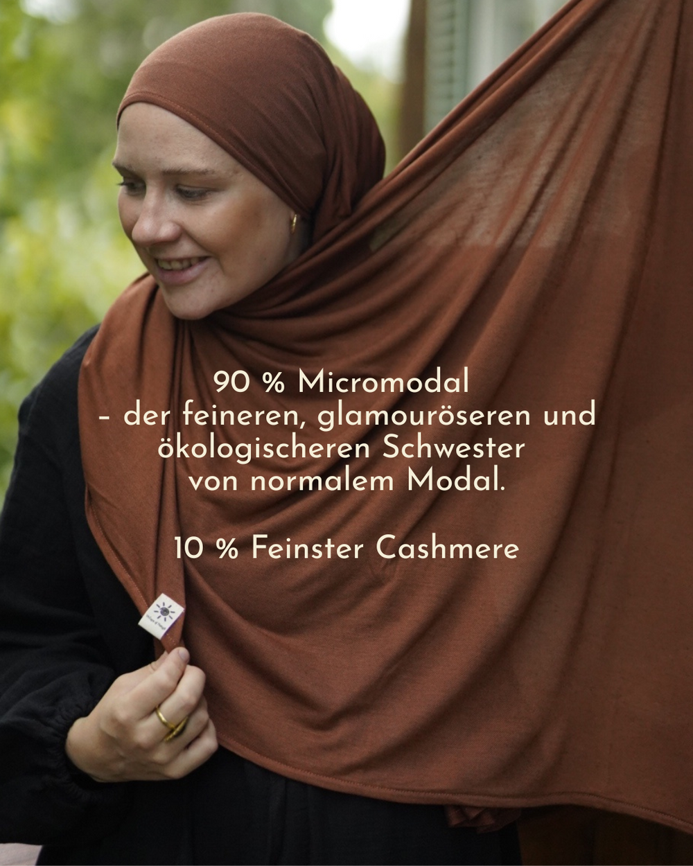 Biologische hijab "Aurela" gemaakt van luxe micromodal en kasjmier