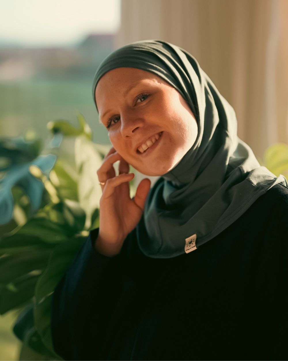 Balaclava - Sport & Vrijetijdshijab, gemaakt van biologisch katoen - Donkergroen