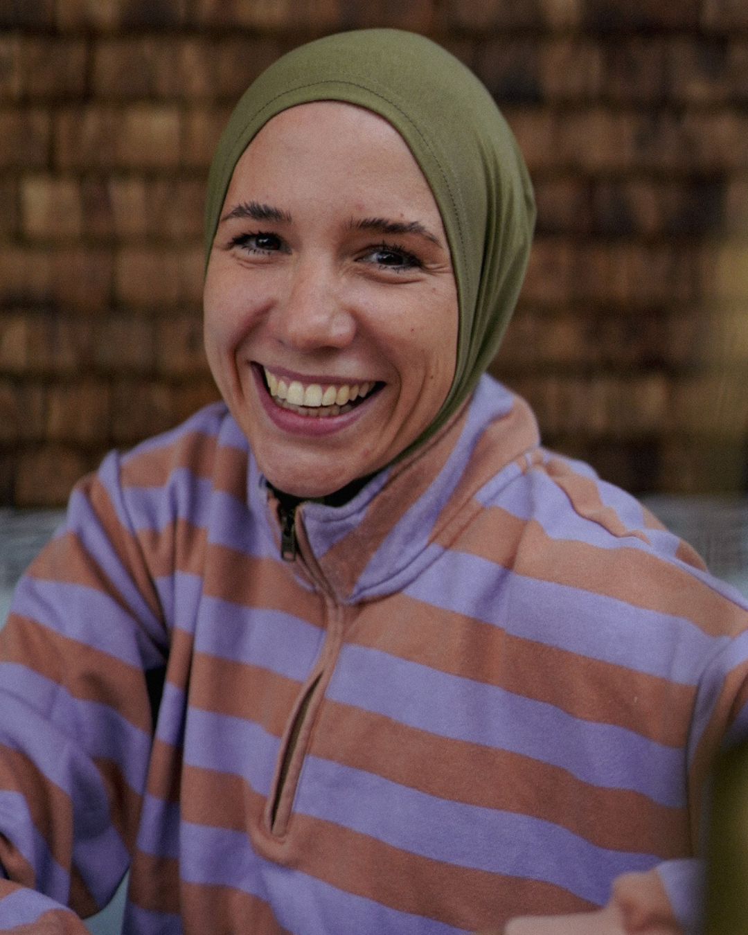 Bivakmuts - Sport- en vrijetijdskap, gemaakt van biologisch katoen - Olijf