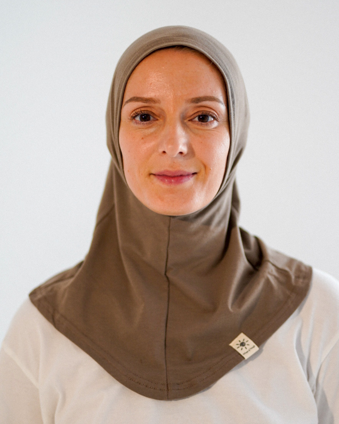 Balaclava - Sport- & vrijetijdshijab, van biologisch katoen - Walnut