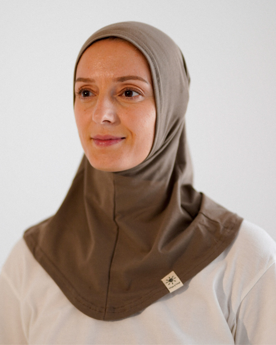 Balaclava - Sport- & vrijetijdshijab, van biologisch katoen - Walnut