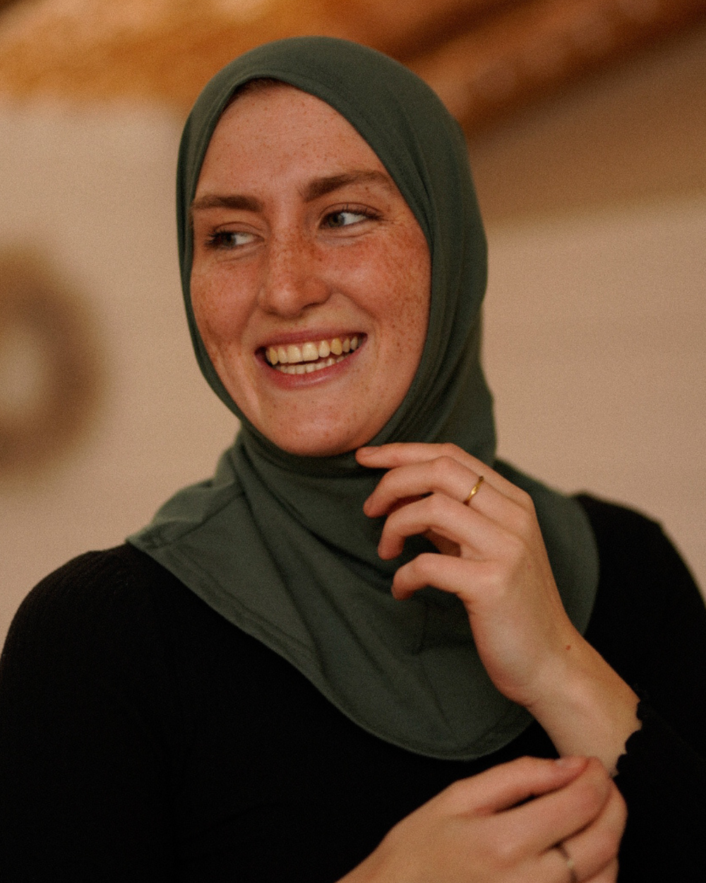 Balaclava - Sport & Vrijetijdshijab, gemaakt van biologisch katoen - Donkergroen