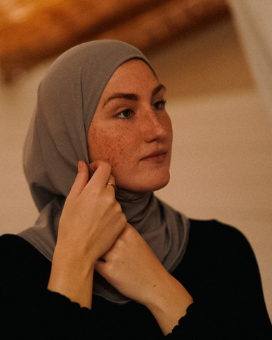 Balaclava - Sport & Vrijetijdshijab, gemaakt van biologisch katoen - Grijs