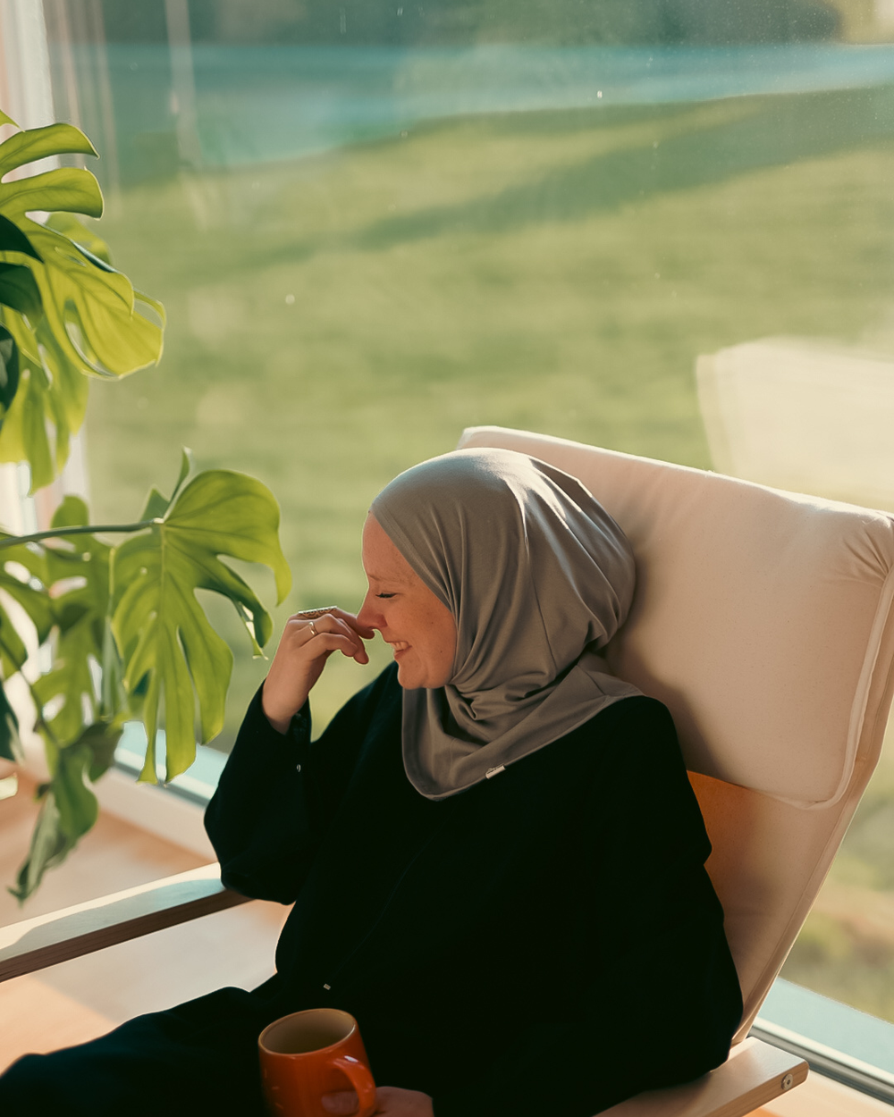 Balaclava - Sport & Vrijetijdshijab, gemaakt van biologisch katoen - Grijs