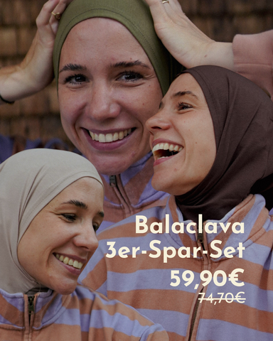 Balaclava - Sport & Vrijetijdshijab, gemaakt van biologisch katoen - Set van 3