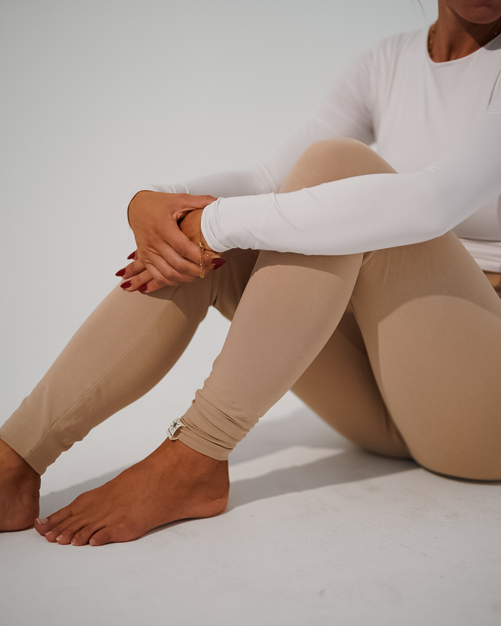 Legging van biologisch katoen "Yuna" (Light Taupe)