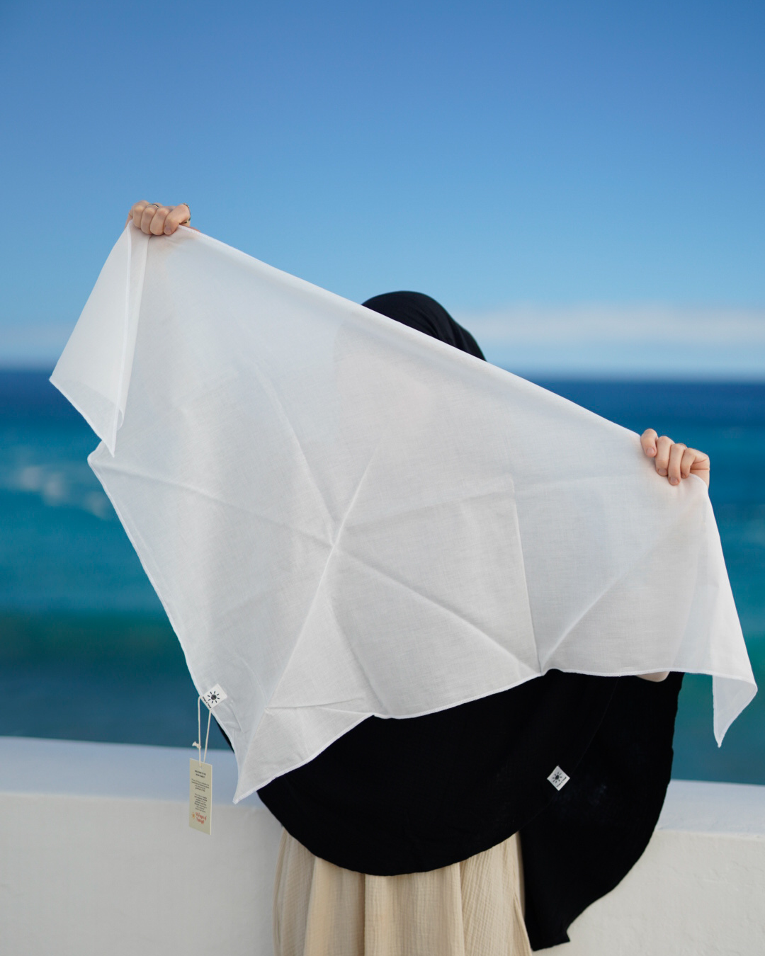 "Bonny" ondersjaal / muts - 100% biologisch katoen - wit