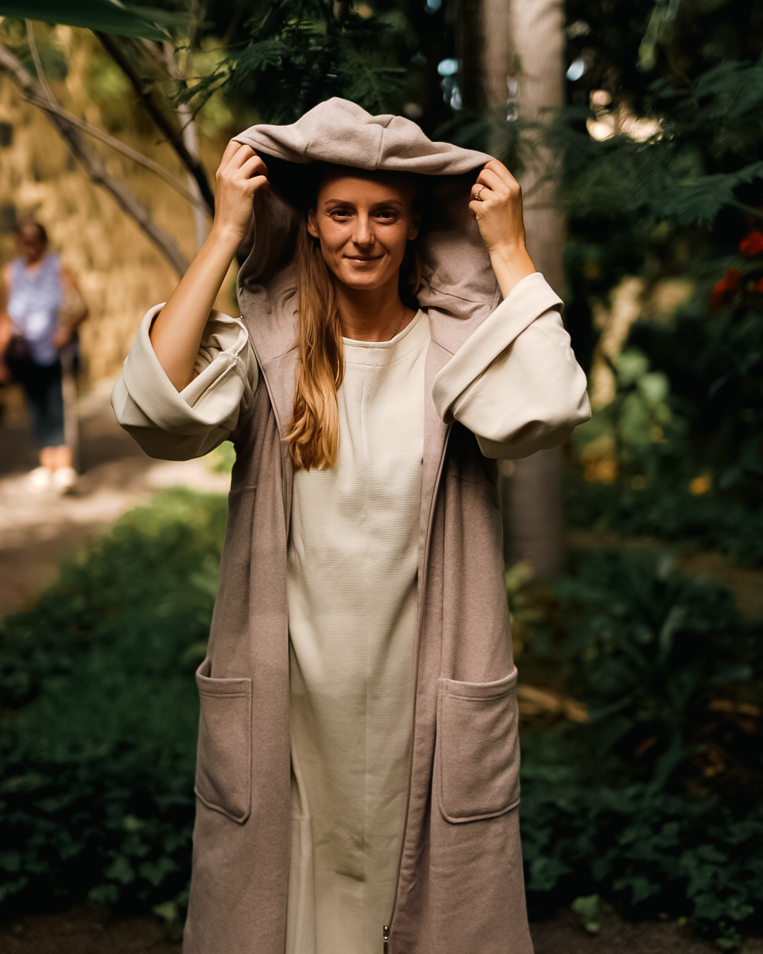 "Coseline" lange fleece bodywarmer van biologisch katoen