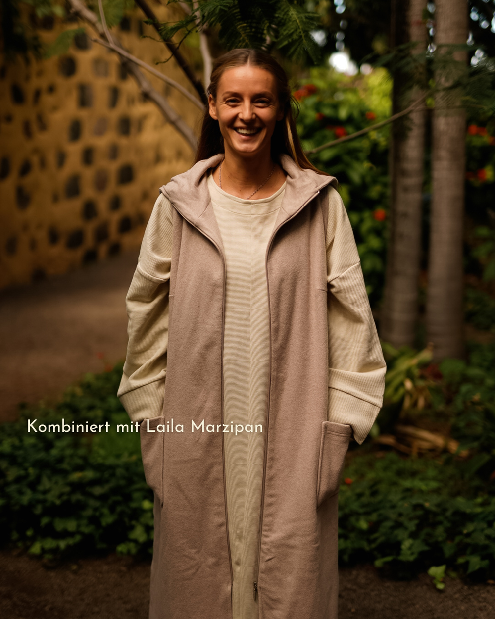 "Coseline" lange fleece bodywarmer van biologisch katoen